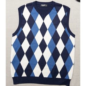 PJ Paul Jones Argyle Sweater Vest Mens XL Golf Preppy Office